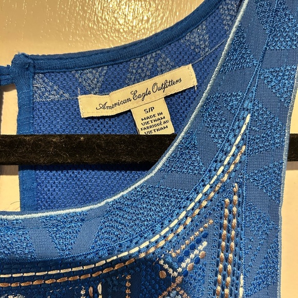 American Eagle Outfitters Royal Blue Embroidered Tank Top - Picture 4 of 4